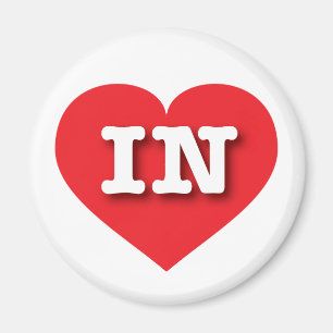 Indiana Red Heart - I kärlek IN Magnet