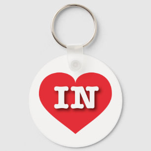 Indiana Red Heart - I kärlek IN Nyckelring