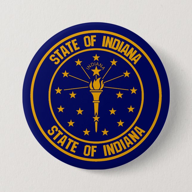 Indiana Round Emblem Knapp (Framsida)