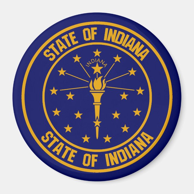 Indiana Round Emblem Magnet (Framsidan)