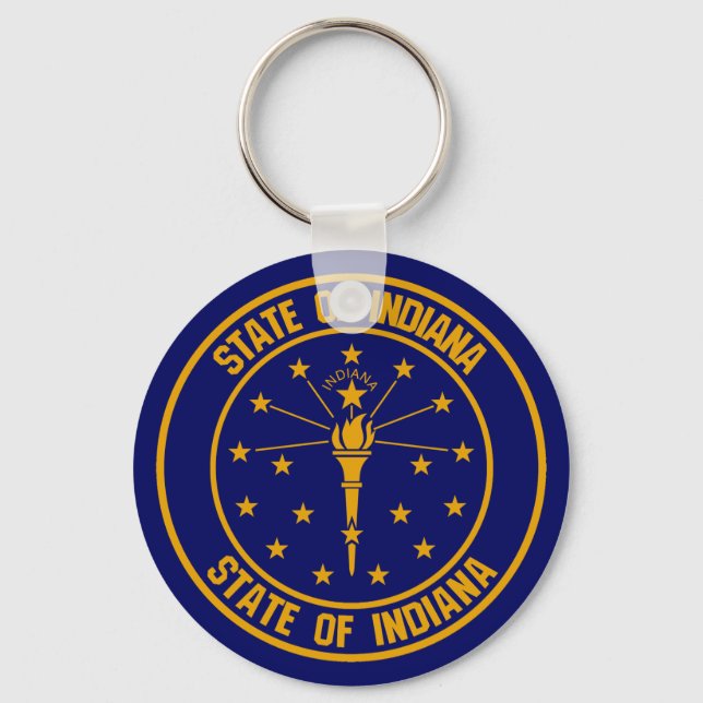 Indiana Round Emblem Nyckelring (Framsida)