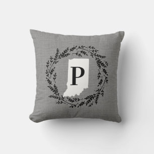 Indiana Rustic Wandan Monogram Dekorativ kudde