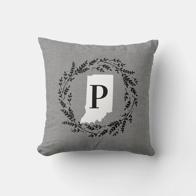 Indiana Rustic Wandan Monogram Dekorativ kudde (Framsida)