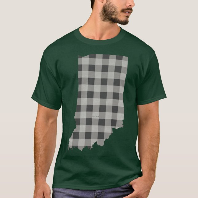 Indiana-rutigt mönster i grått t shirt (Framsida)