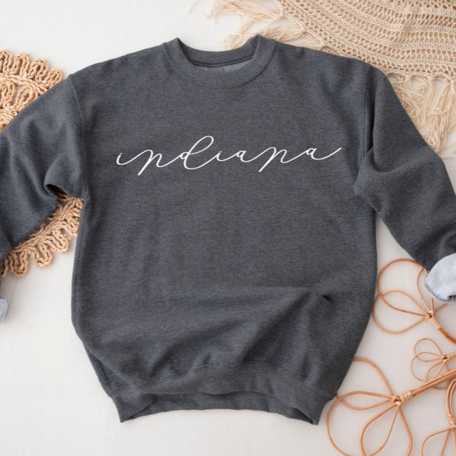 Indiana Script State Women's Sweatshirt T Shirt (Skapare uppladdad)