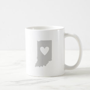 Indiana Shaped Grått Heart Indianan Kärlek Hoosi Kaffemugg