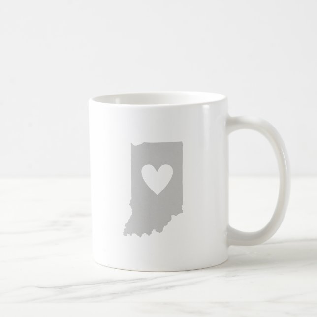 Indiana Shaped Grått Heart Indianan Kärlek Hoosier Kaffemugg (Höger)
