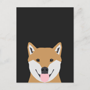 Indiana - Shiba Inu Hund Illustration för Hund äls Vykort