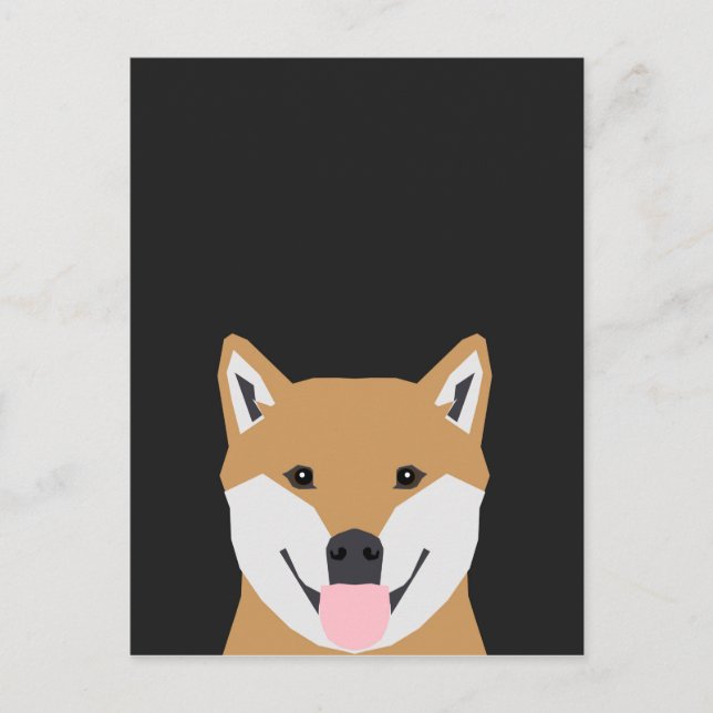Indiana - Shiba Inu Hund Illustration för Hund äls Vykort (Framsida)