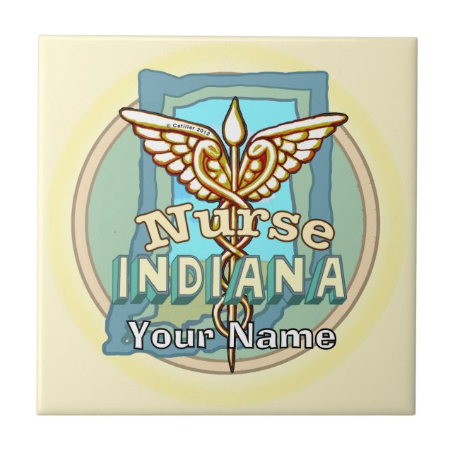 Indiana Sjuksköterska Caduceus  Kakelplatta (Framsidan)