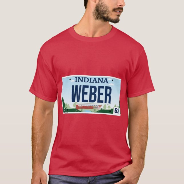 Indiana State custom Weber vanity license plate T Shirt (Framsida)