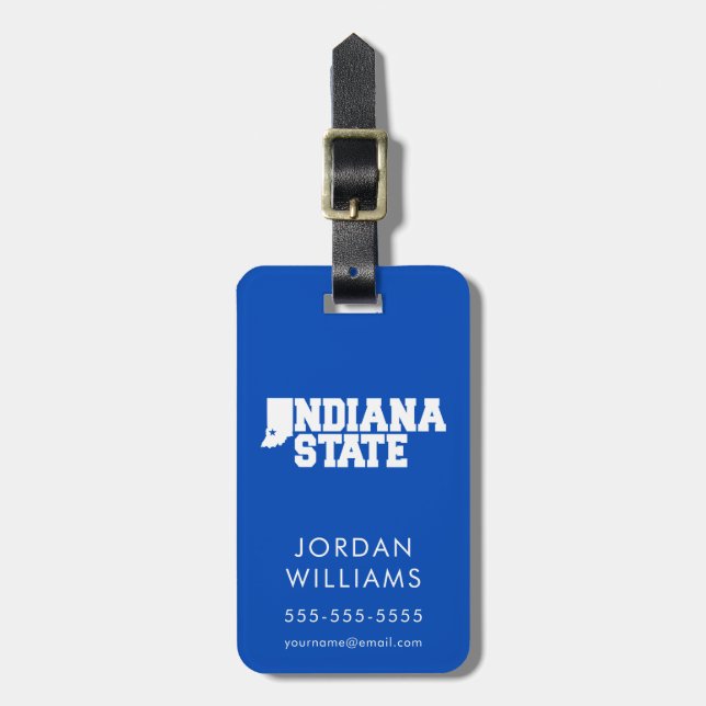 Indiana State Logotyp Bagagebricka (Vertikal Framsida)