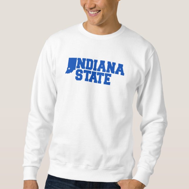 Indiana State Logotyp Lång Ärmad Tröja (Framsida)
