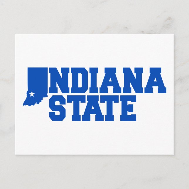 Indiana State Logotyp Vykort (Framsida)