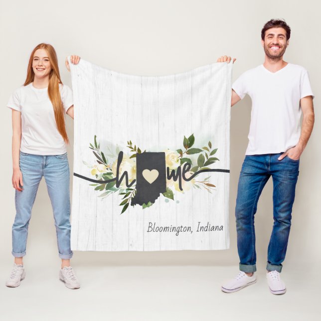 Indiana State-Personlig din hemstad Rustic Fleecefilt (På plats)