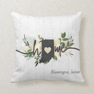 Indiana State-Personlig din hemstad Rustic Kudde
