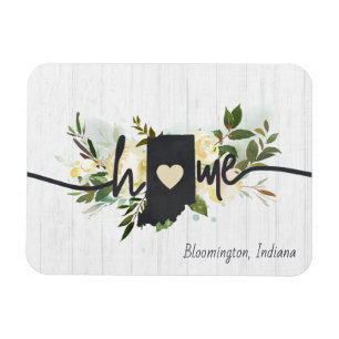 Indiana State-Personlig din hemstad Rustic Magnet