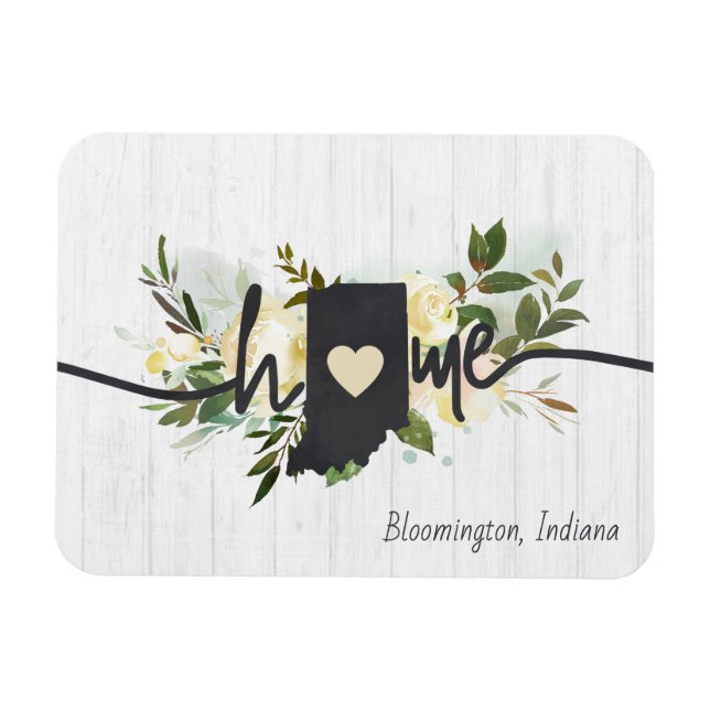 Indiana State-Personlig din hemstad Rustic Magnet (Horisontell)