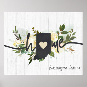 Indiana State-Personlig din hemstad Rustic Poster