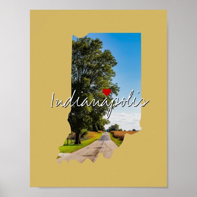 Indiana State Photo infoga och namn Poster (Framsidan)