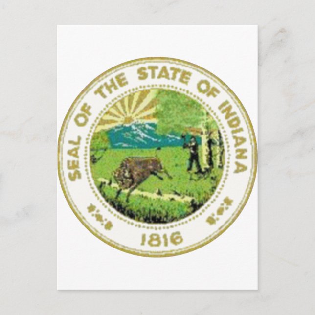 Indiana State Seal Vykort (Framsida)