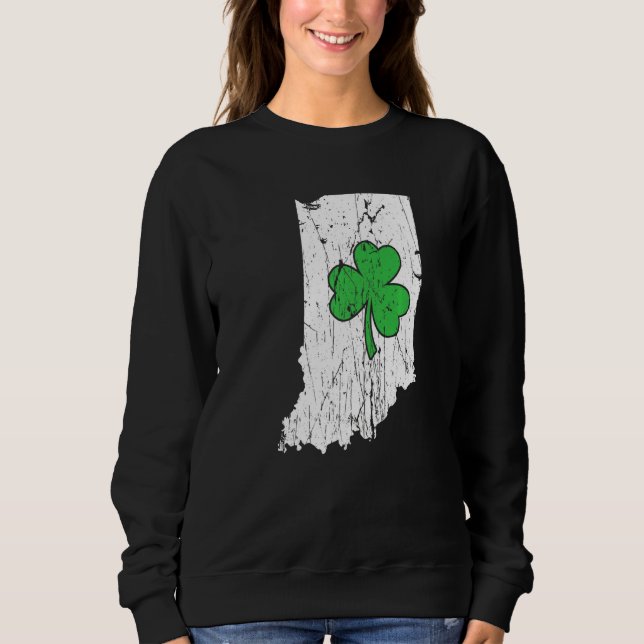 Indiana State St Patrick S Day Indiana Grönt Shamr T Shirt (Framsida)
