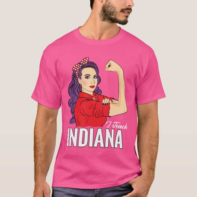 Indiana State Teacher Red For Ed Redfored I Teach  T Shirt (Framsida)