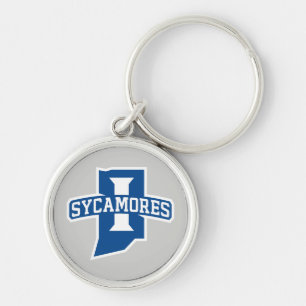 Indiana State University Sycamores Rund Silverfärgad Nyckelring