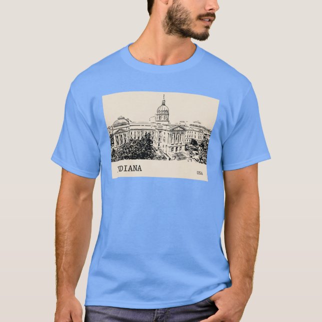Indiana State USA Överstorlek 2 T Shirt (Framsida)