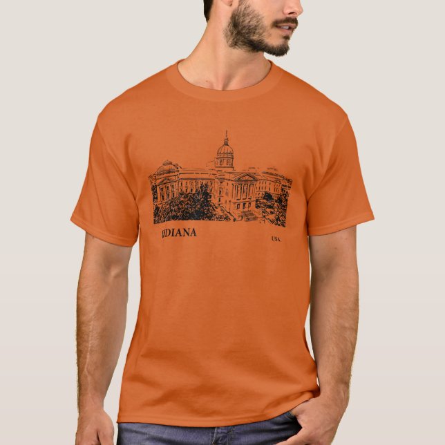 Indiana State USA Överstorlek T Shirt (Framsida)