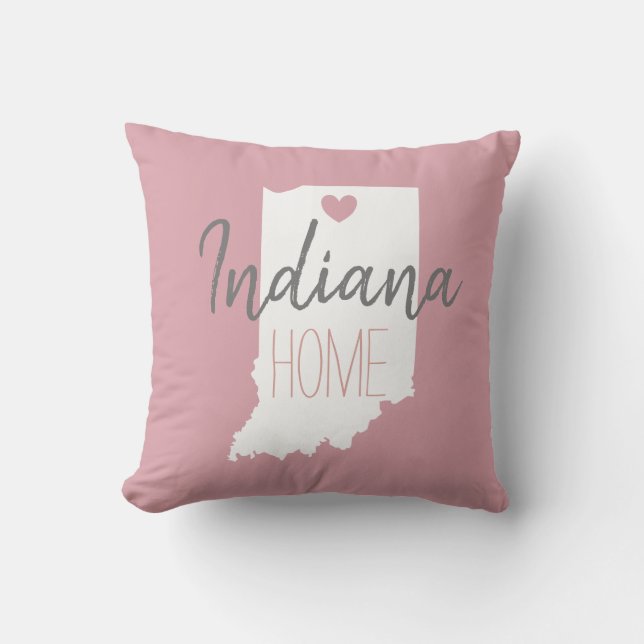 Indiana-staten karta kärlek dekorativ kudde (Framsida)
