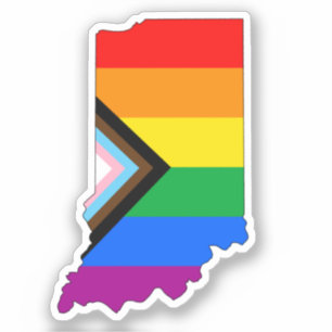Indiana Statens Stolthet HBTQ Progress Pride Klistermärken