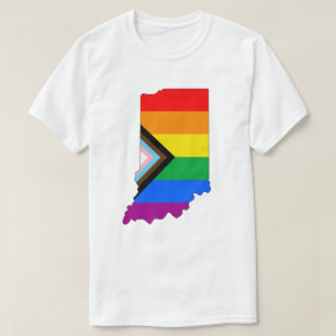 Indiana Statens Stolthet HBTQ Progress Pride T Shirt