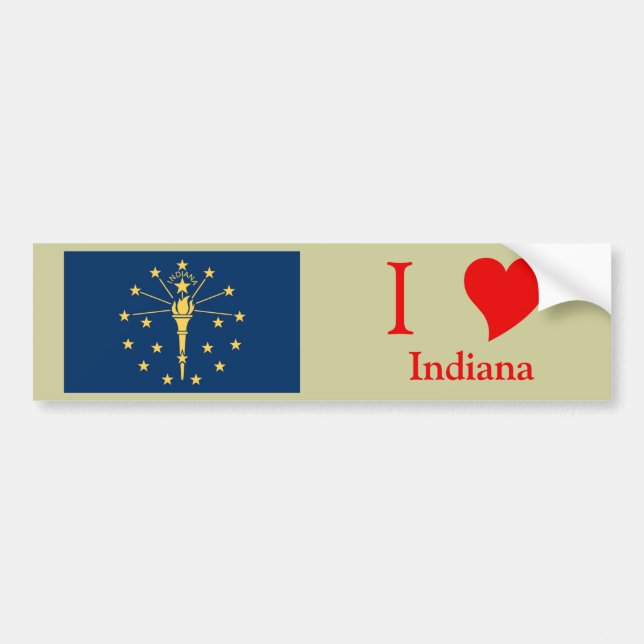 Indiana statlig flagga bildekal (Framsidan)