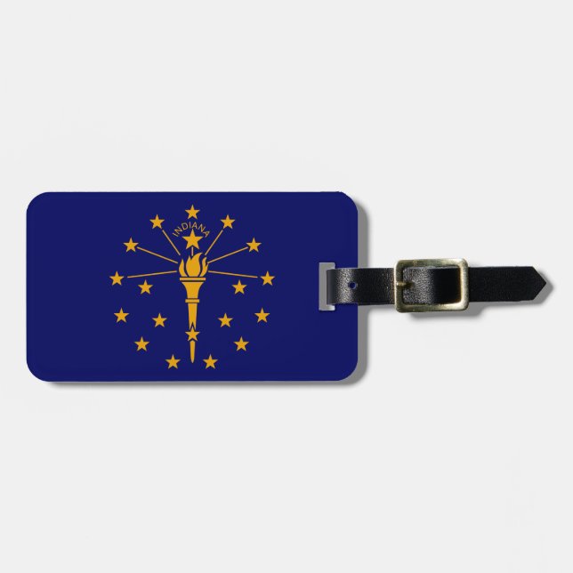 Indiana Statlig flagga Design Bagagebricka (Horisontell Framsida)
