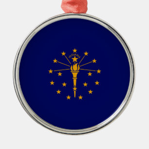 Indiana Statlig flagga Design Julgransprydnad Metall