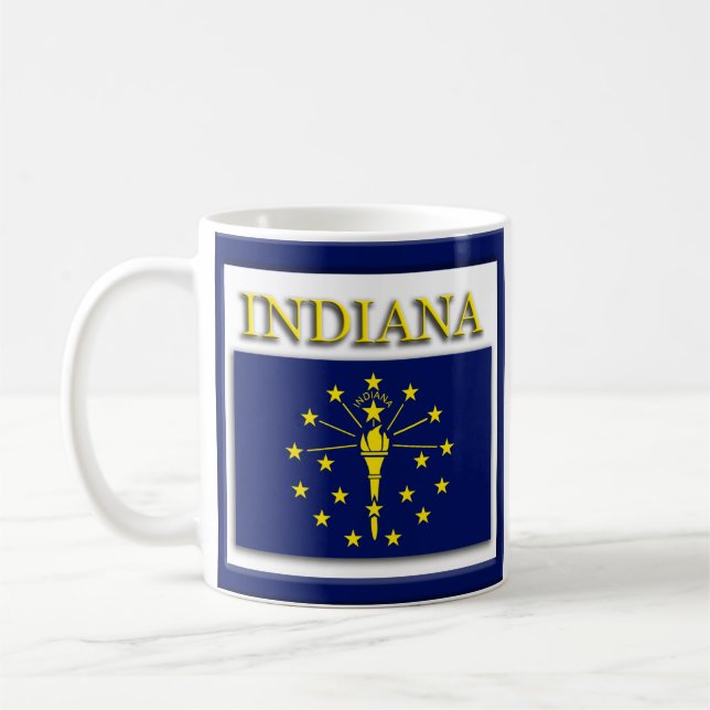 Indiana Statlig flagga Design Kaffemugg (Vänster)