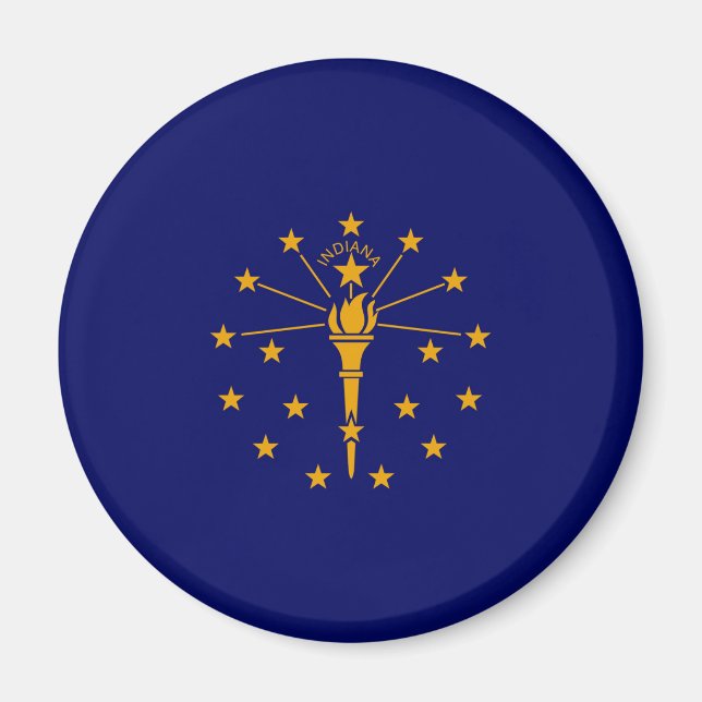 Indiana Statlig flagga Design Magnet (Framsidan)