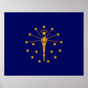 Indiana Statlig flagga Design Poster
