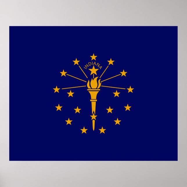 Indiana Statlig flagga Design Poster (Framsidan)