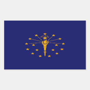 Indiana Statlig flagga Design Rektangulärt Klistermärke