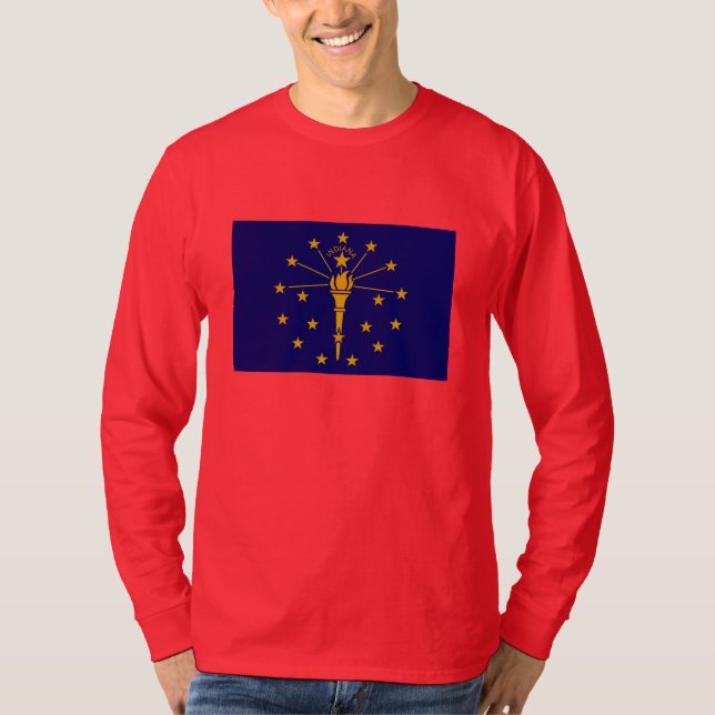 Indiana Statlig flagga Design T-shirt (Framsida)