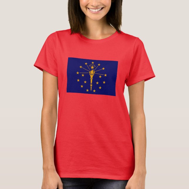 Indiana Statlig flagga Design T Shirt (Framsida)
