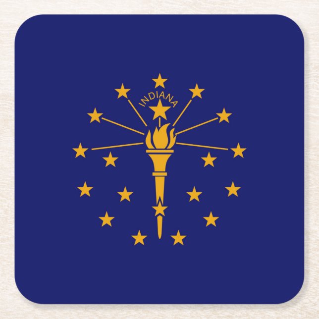 Indiana Statlig flagga Design Underlägg Papper Kvadrat (Framsidan)