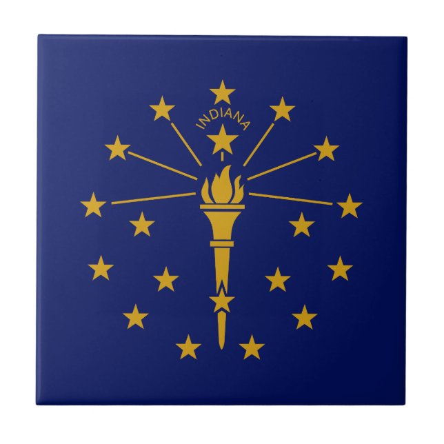 Indiana Statlig flagga Kakelplatta (Framsidan)