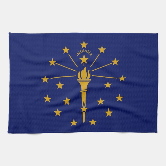 Indiana Statlig flagga Kökshandduk (Horisontell)