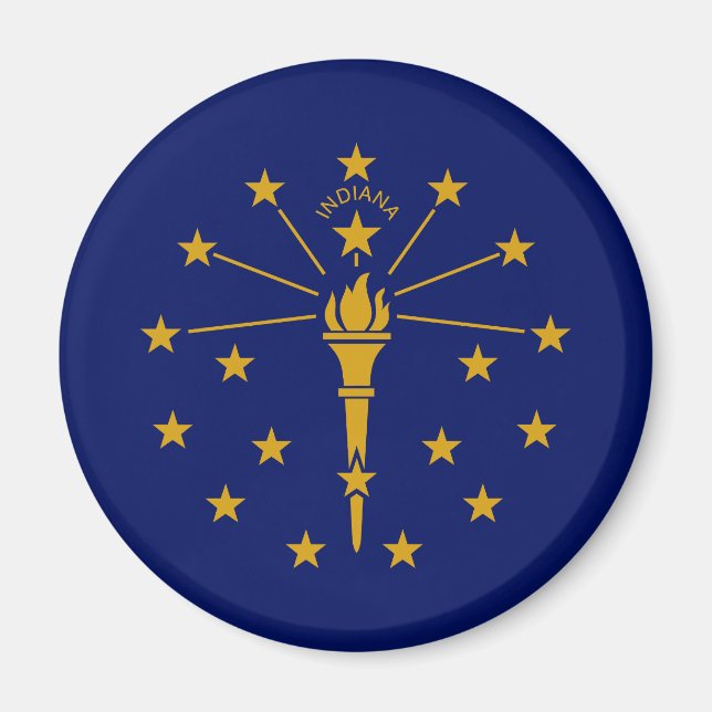 Indiana Statlig flagga Magnet (Framsidan)