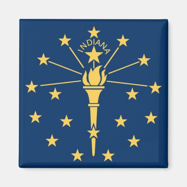Indiana Statlig flagga Magnet (Framsidan)