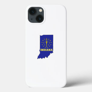 Indiana statlig flagga och karta