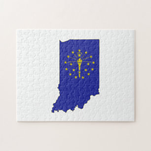 Indiana Statlig flagga och Karta Pussel